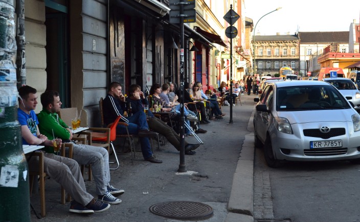 Relaxing in sidewalk cafes of Kazimierz